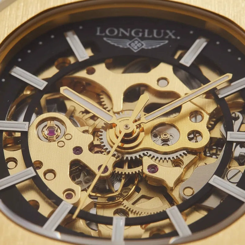 LongLux Vanguard — pulseira em couro e fecho por fivela, relógio masculino automatico em destaque